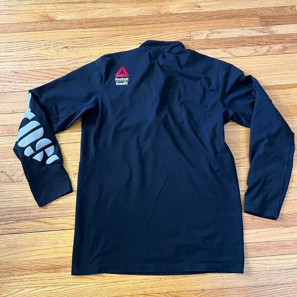 Reebok Crossfit Shirt Mens Medium Black Long Sleeve Quarter Zip ** - Picture 4 of 9
